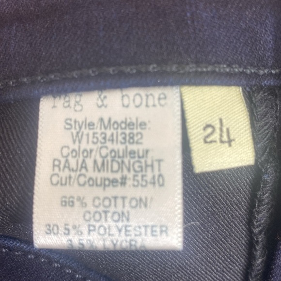 rag & bone Skinny Jeans Women sz 24 Midnight Blue Red Low Rise Embroidered Arrow - Picture 4 of 12